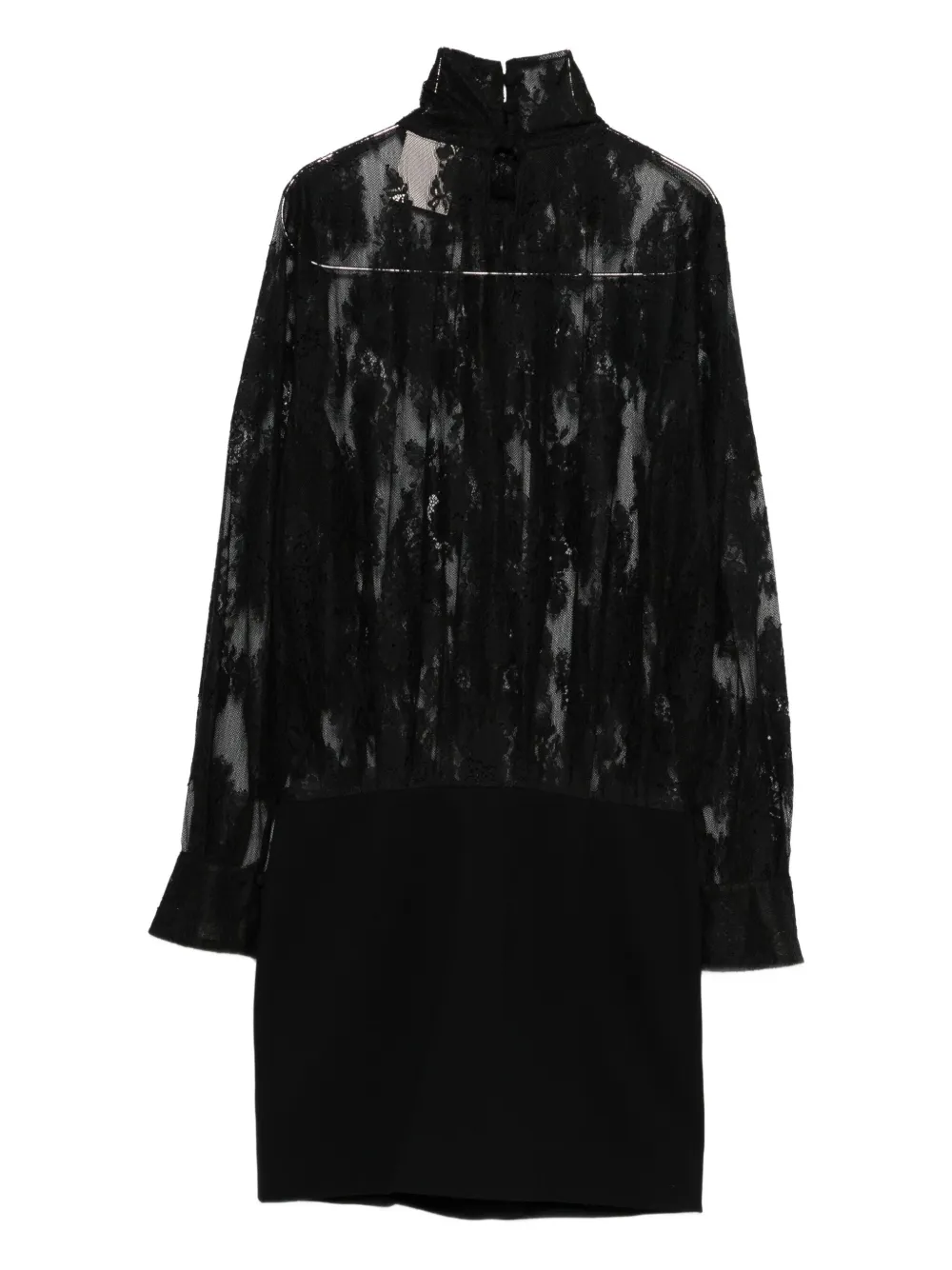 Semicouture lace-detailing midi dress - Zwart