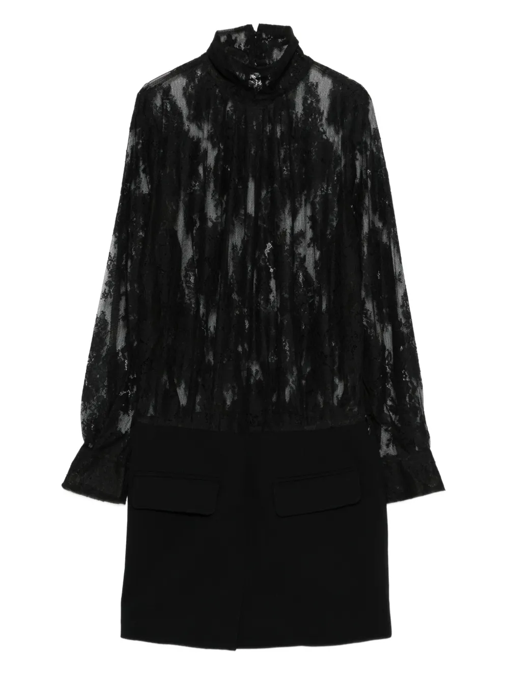 Semicouture Midi-jurk met kant Zwart