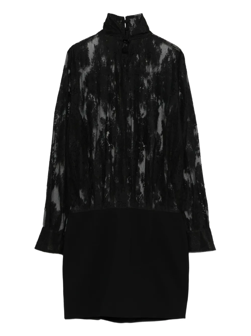 Semicouture Midi-jurk met kant Zwart