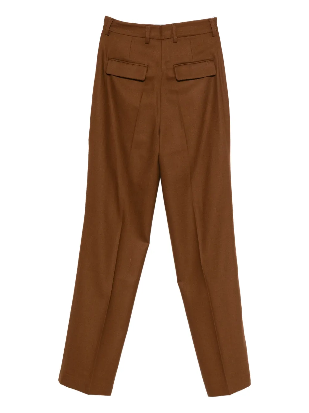 Semicouture Tailored Straight-leg Pants With Mid-rise Waist In Brown