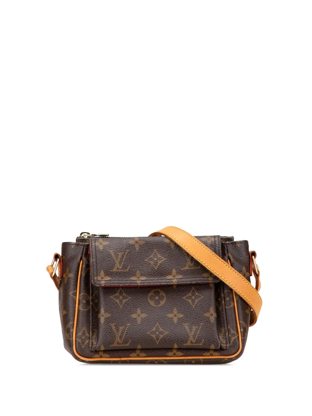 Pre-owned Louis Vuitton 2003 Monogram Viva Cite Pm Crossbody Bag In Brown