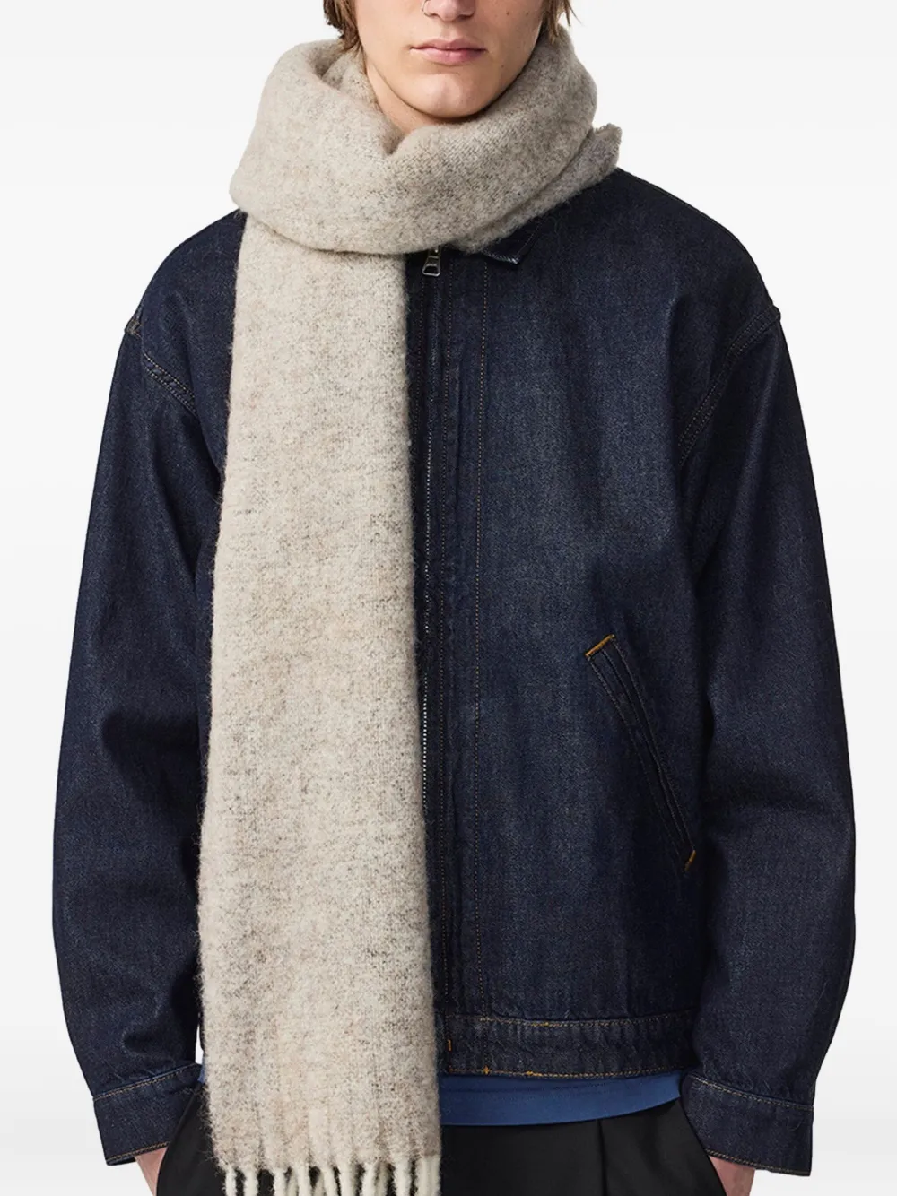 NN07 Sjaal met franje Beige