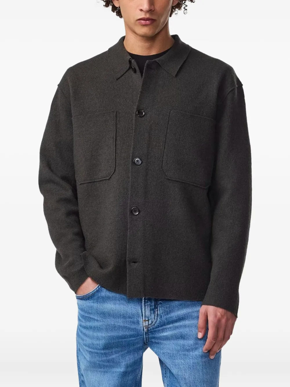 NN07 Jonas overhemd met zak Grijs