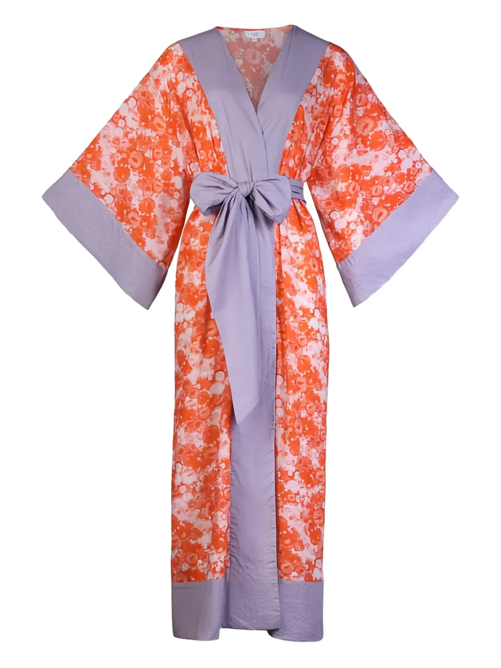 Karma Of Charme Floral-print Tie-fastening Kaftan In Multi