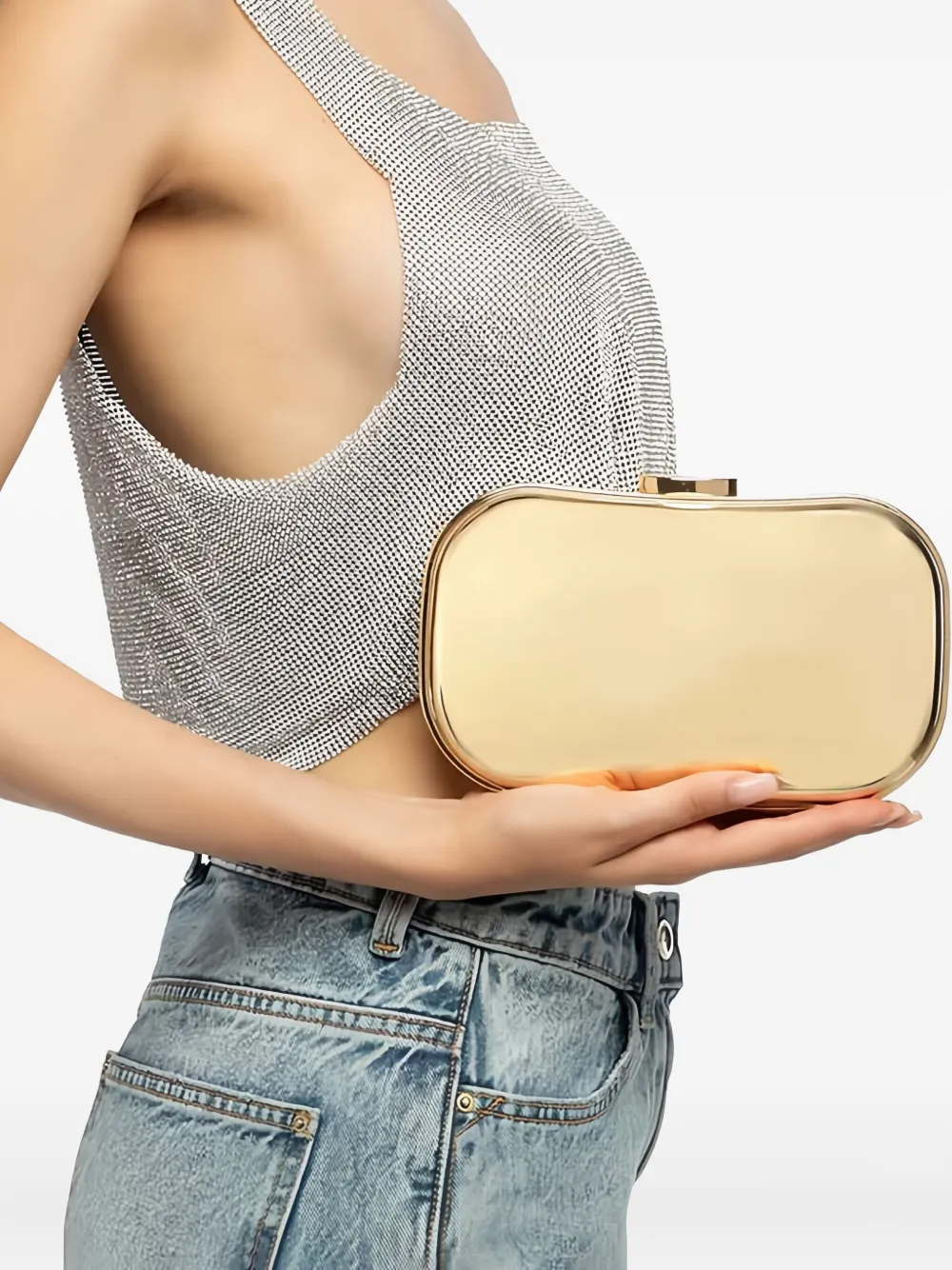 TWENTY FOURHAITCH Clutch met kettinghengsel - Goud