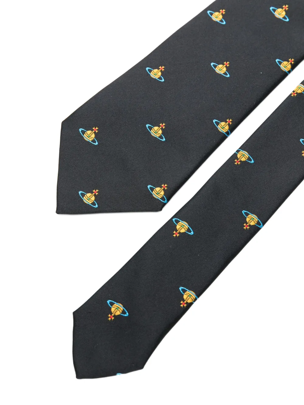 Vivienne Westwood Stropdas met Orb-patroon Zwart