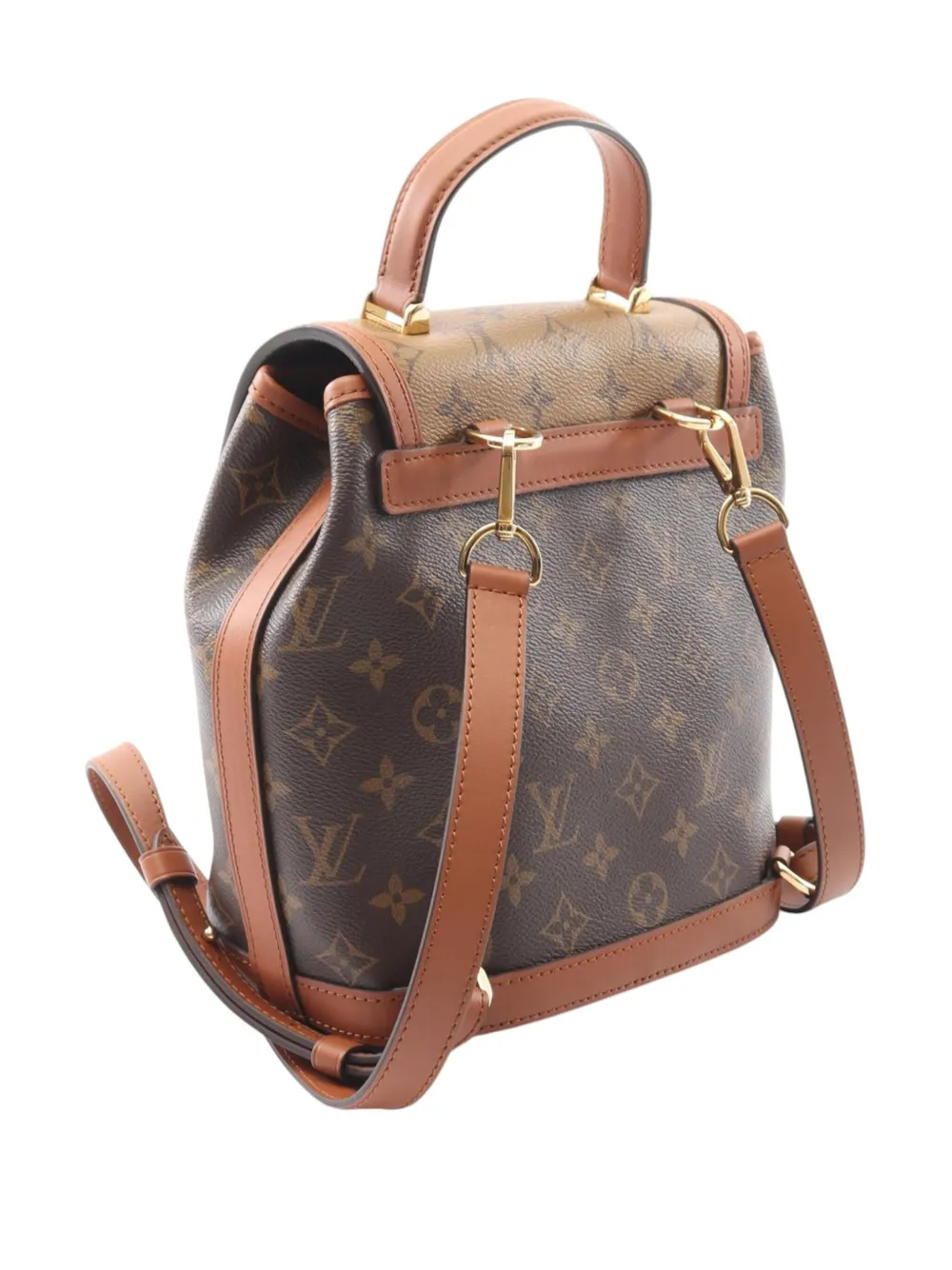Pre-owned Louis Vuitton 2020 Monogram Reverse Dauphine Backpack In Brown