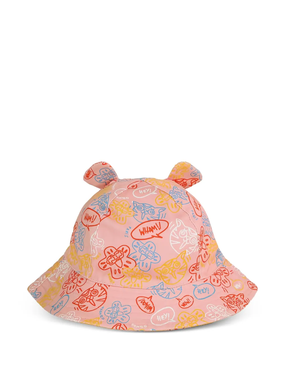 Kenzo Kids ear-detail printed hat - Roze