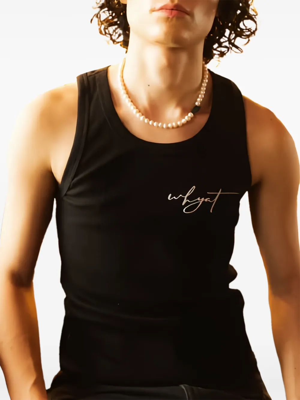 WHYAT Tanktop met kenmerkend logo - Zwart