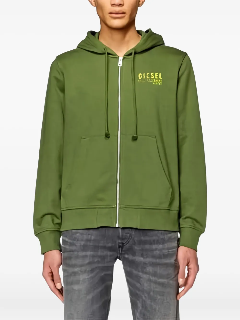 Diesel Zip Hoodie Sweatshirt In Green