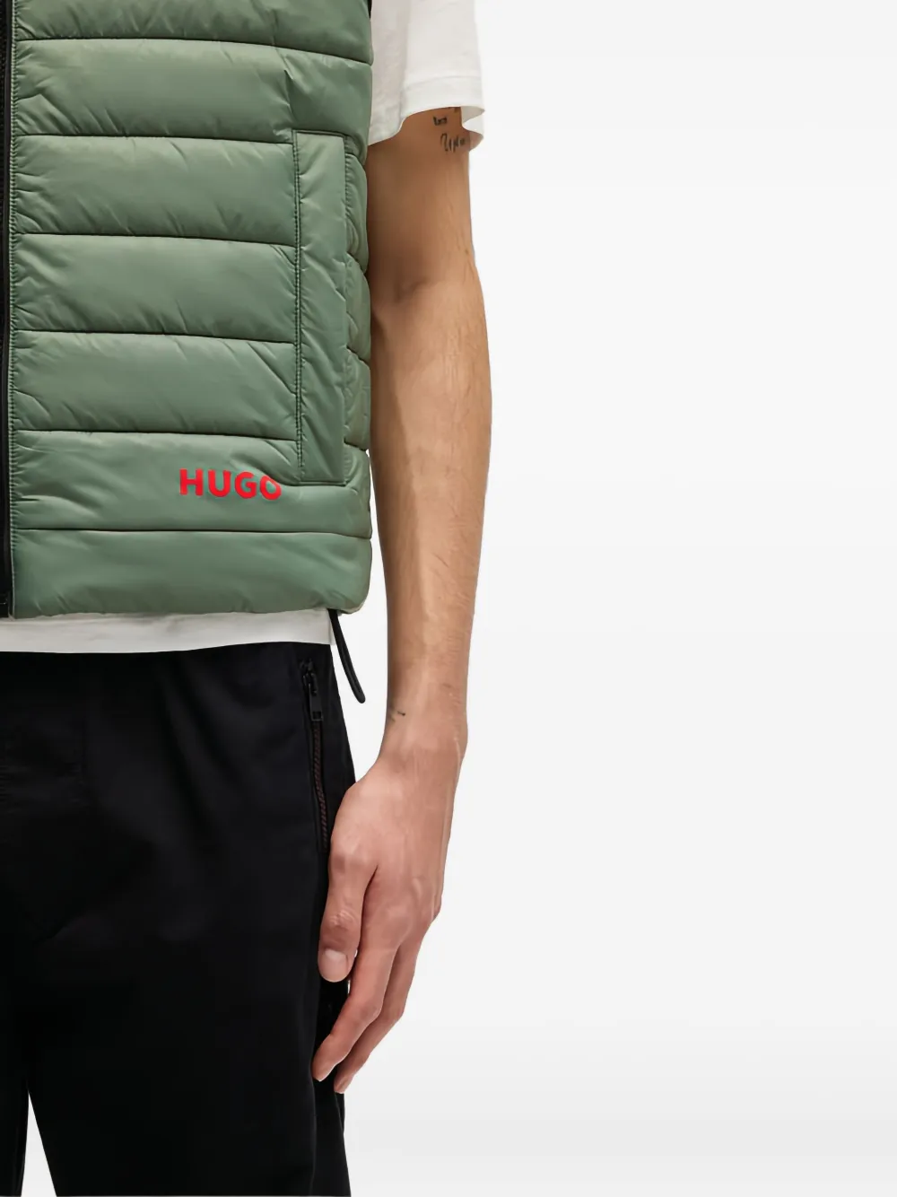 HUGO Gewatteerde bodywarmer Groen