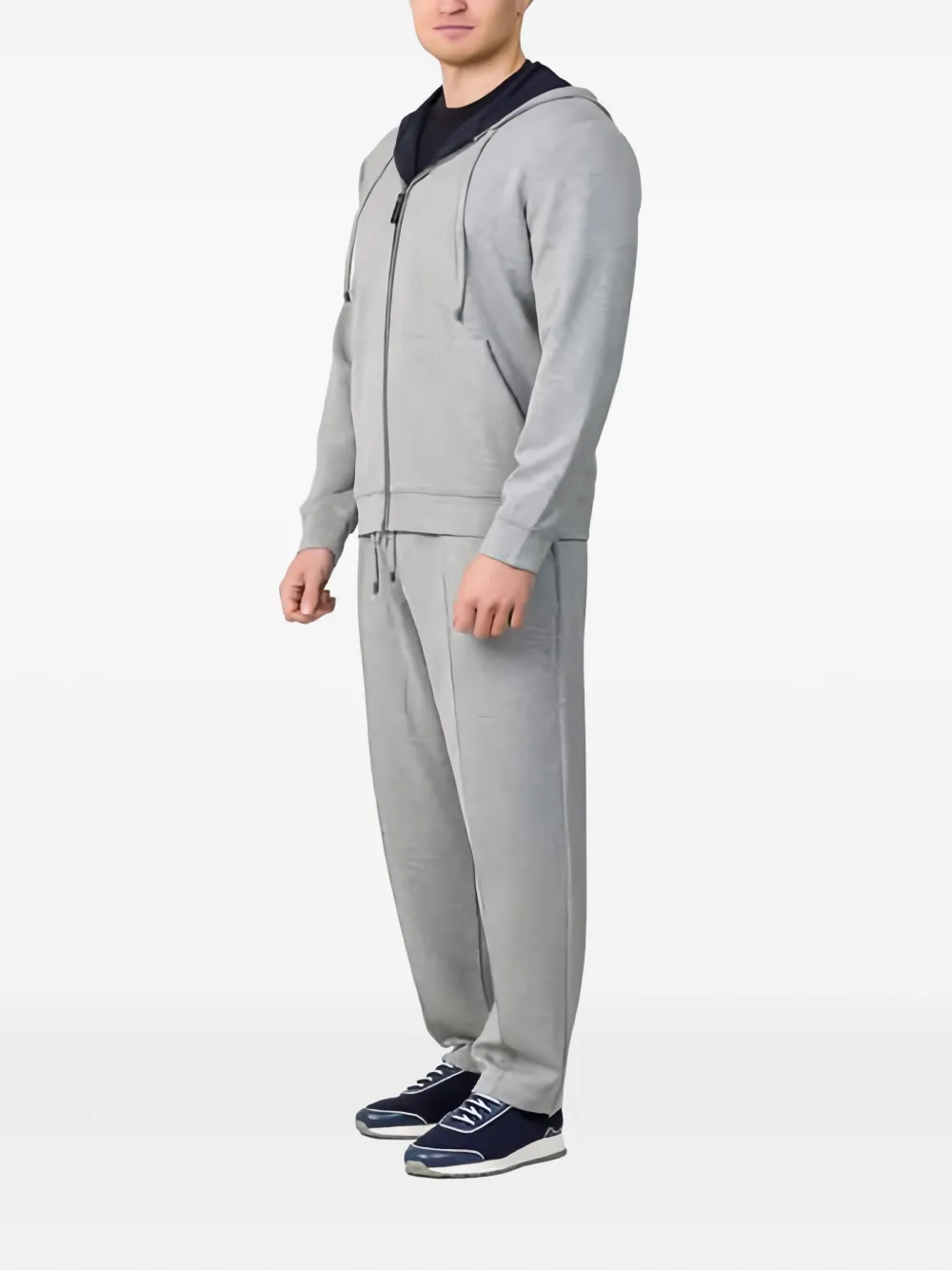 Canali Full Zip Hoodie In Gray