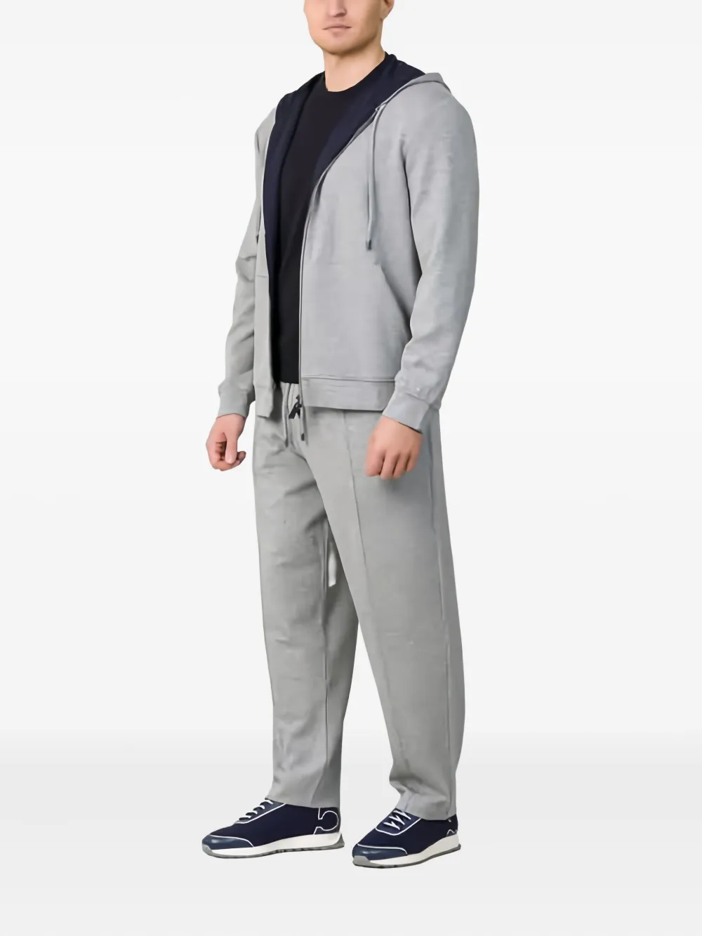 Canali Full Zip Hoodie In Gray