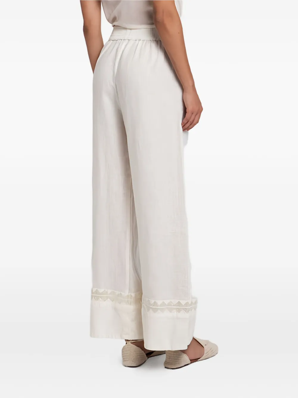 Greek Archaic Kori Embroidered Trousers In White
