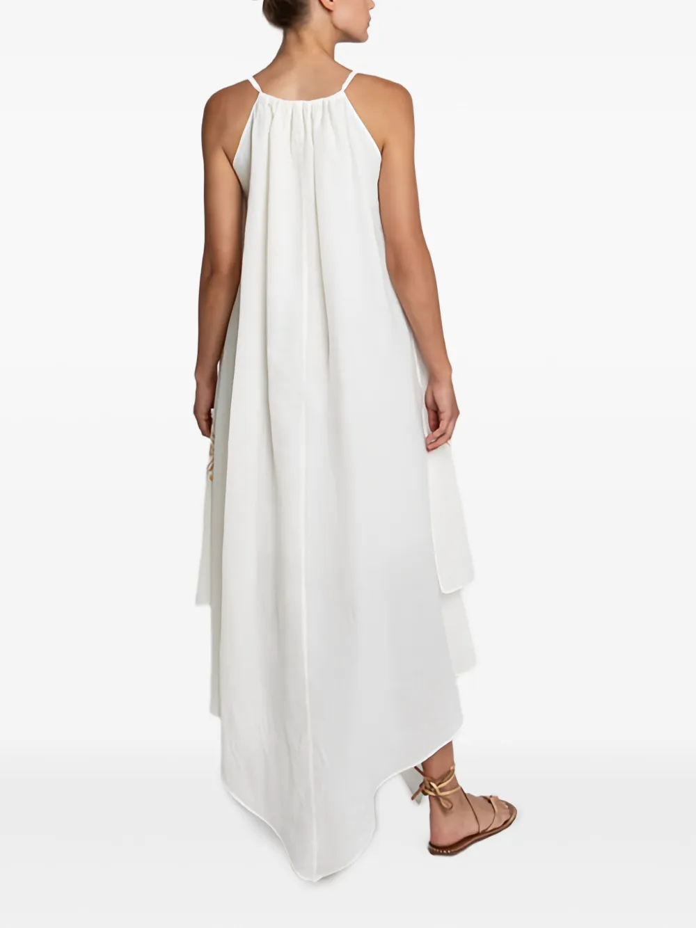 Greek Archaic Kori Lefkada Asymmetrical Dress In White