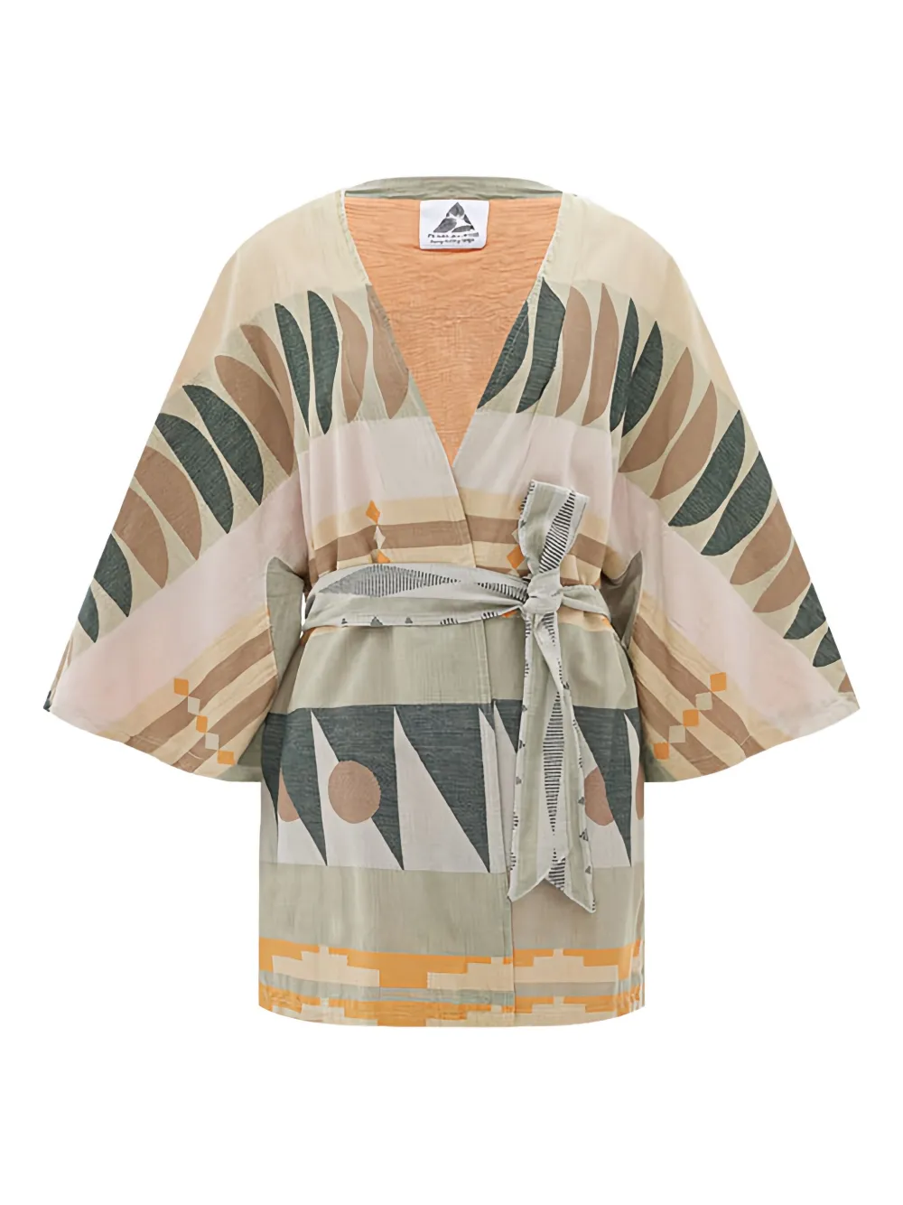 Pearl & Caviar Zakar Geometric-belted Coat In Multi