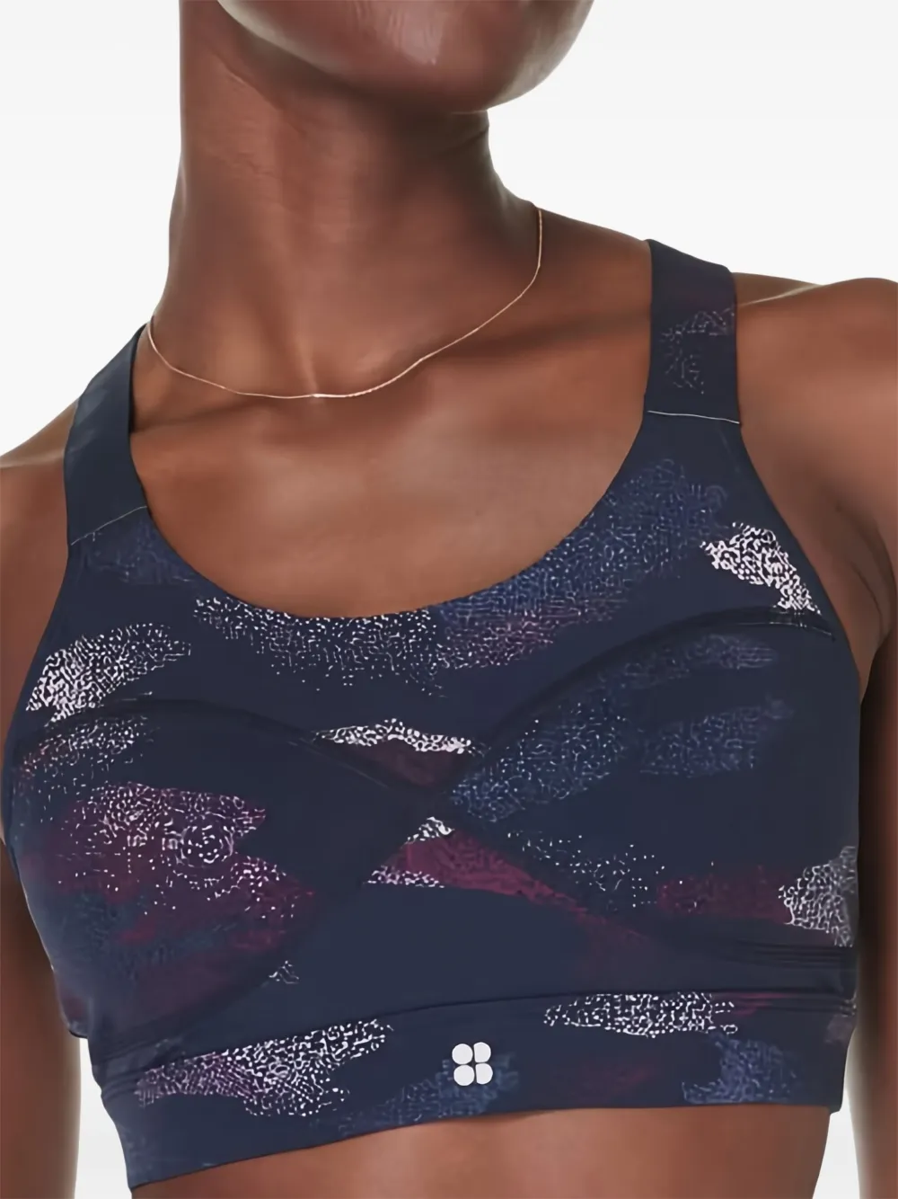 Sweaty Betty Power Camo-print Sports Top In Blue