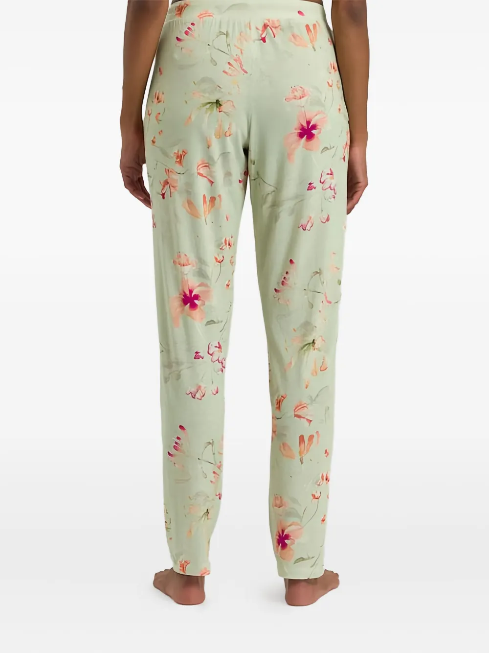 Hanro Drawstring Floral Pyjama Bottom In Green