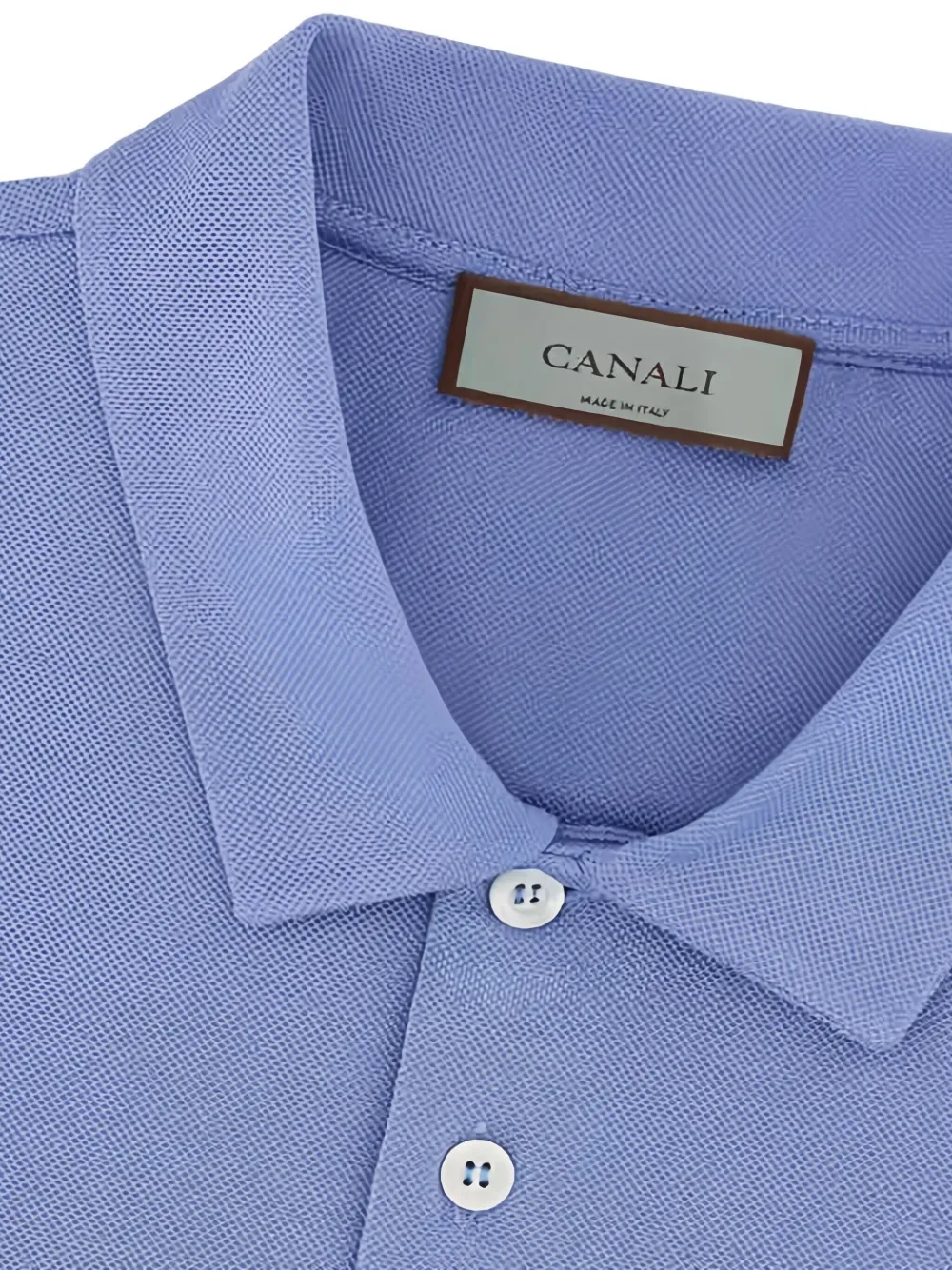 Canali Button Polo Shirt In Blue