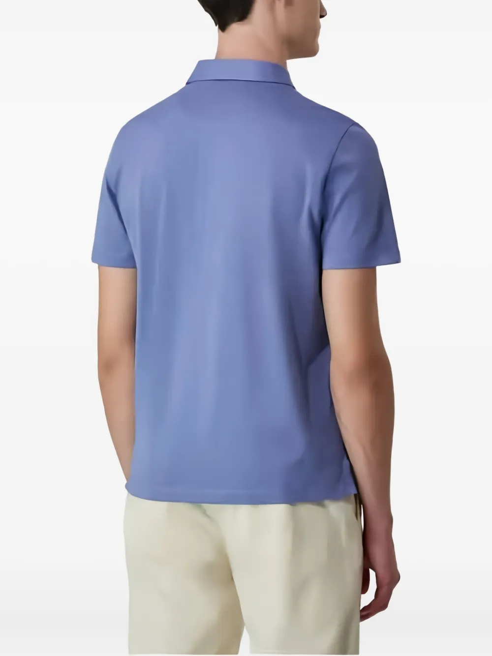 Canali Button Polo Shirt In Blue