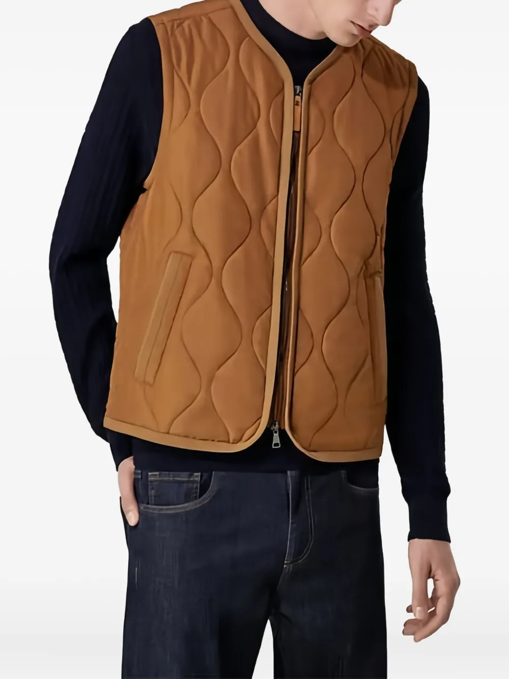 Canali Bodywarmer met rits Bruin