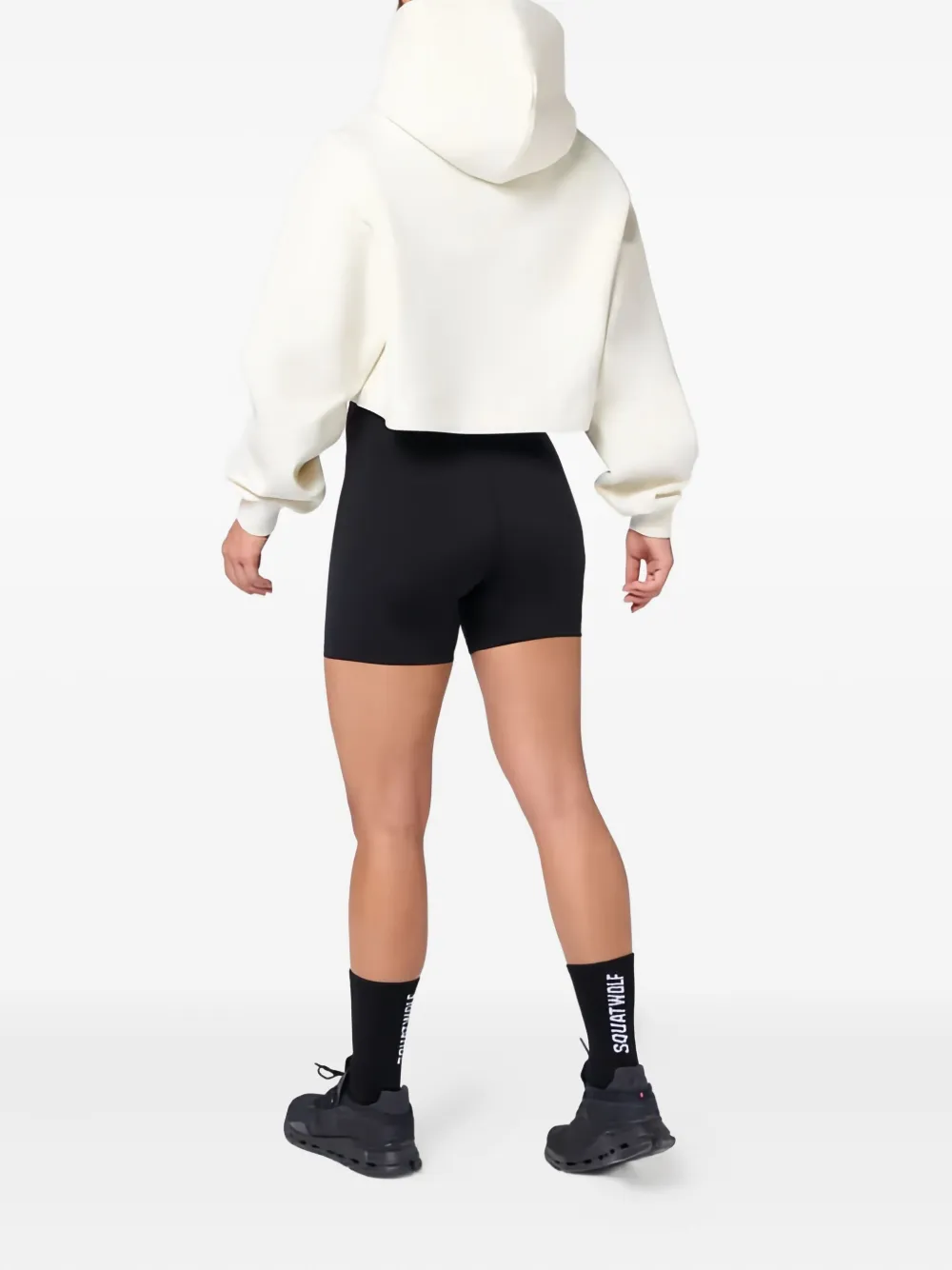 Squatwolf Balloon-sleeve Cropped Hoodie In White