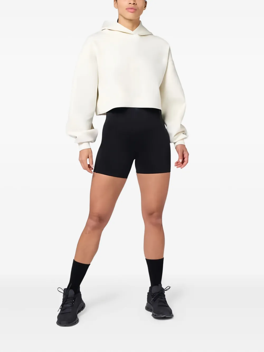 Squatwolf Balloon-sleeve Cropped Hoodie In White
