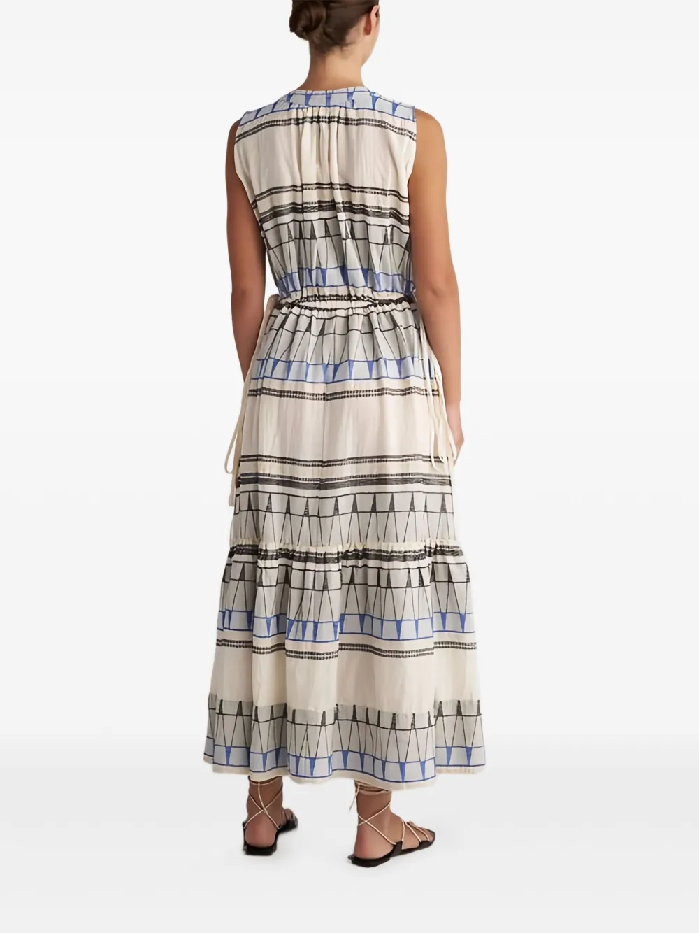 Pearl & Caviar Zakar Tiered Maxi Dress In Neutral
