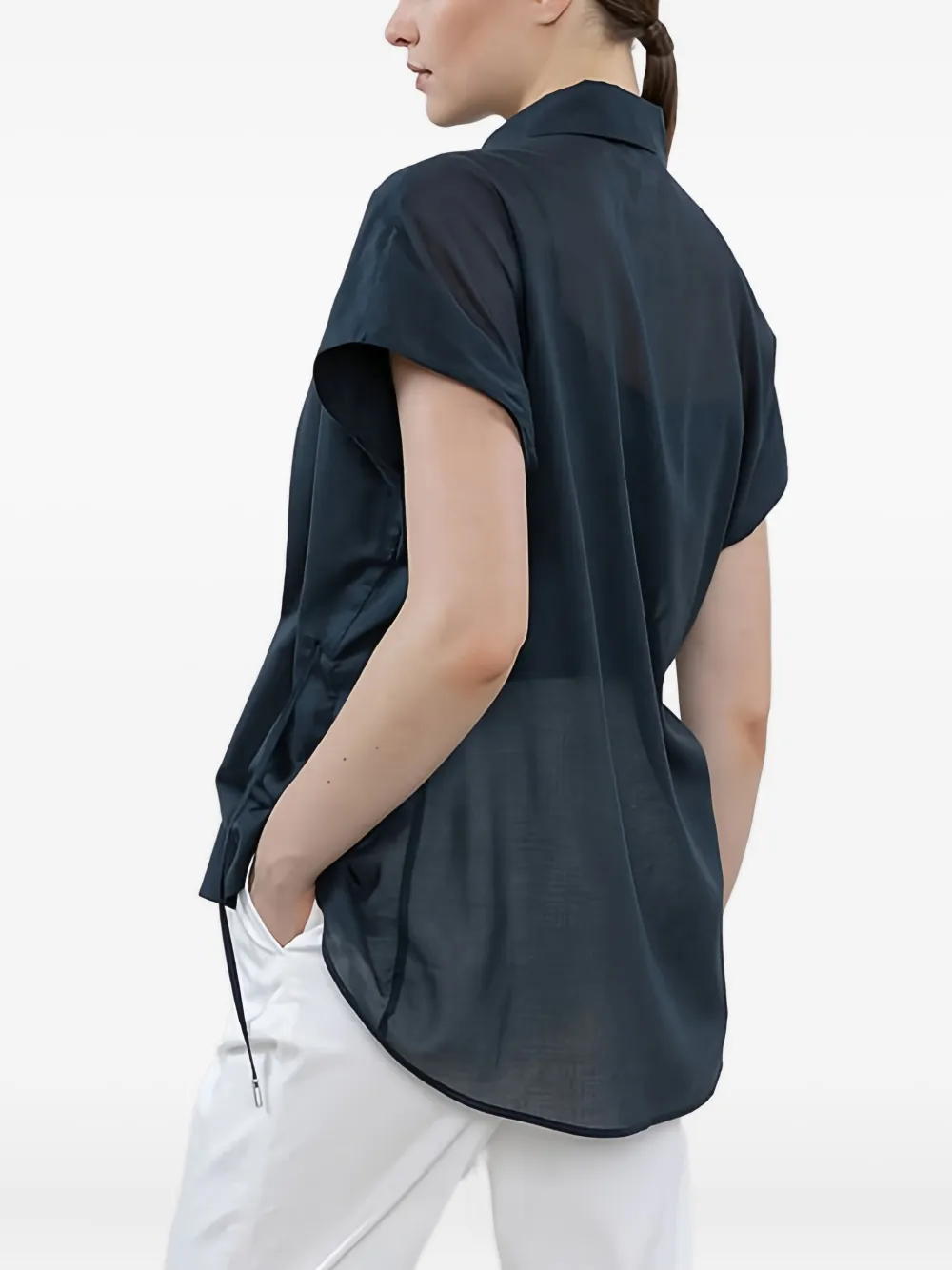 Peserico Blouse met trekkoord - Blauw