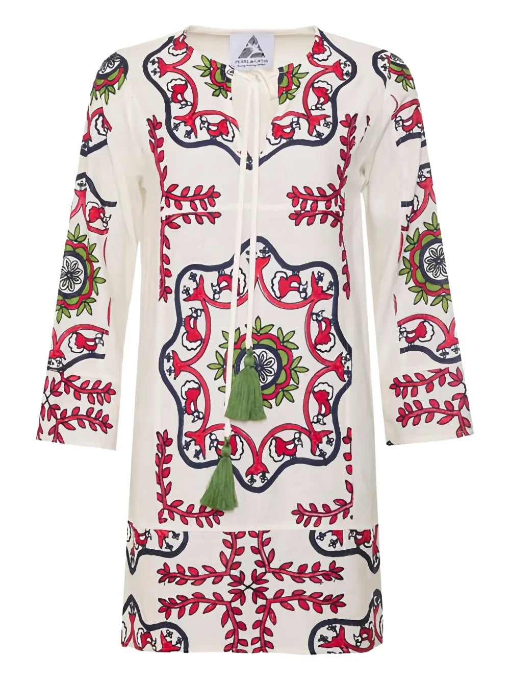 Pearl & Caviar Embroidered Mini Dress In Multi