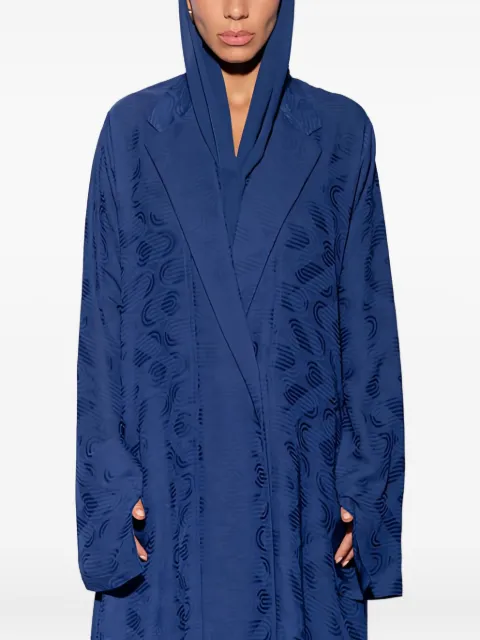 HARLIENZ shawl-collar patterned maxi dress