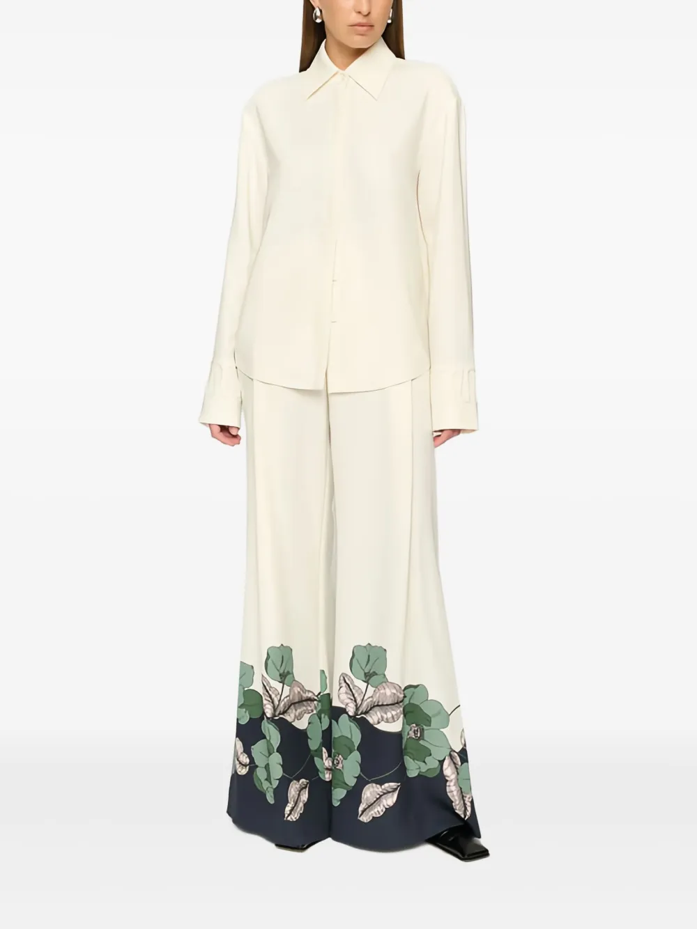 CLEA Este broek met bloemenprint - Beige