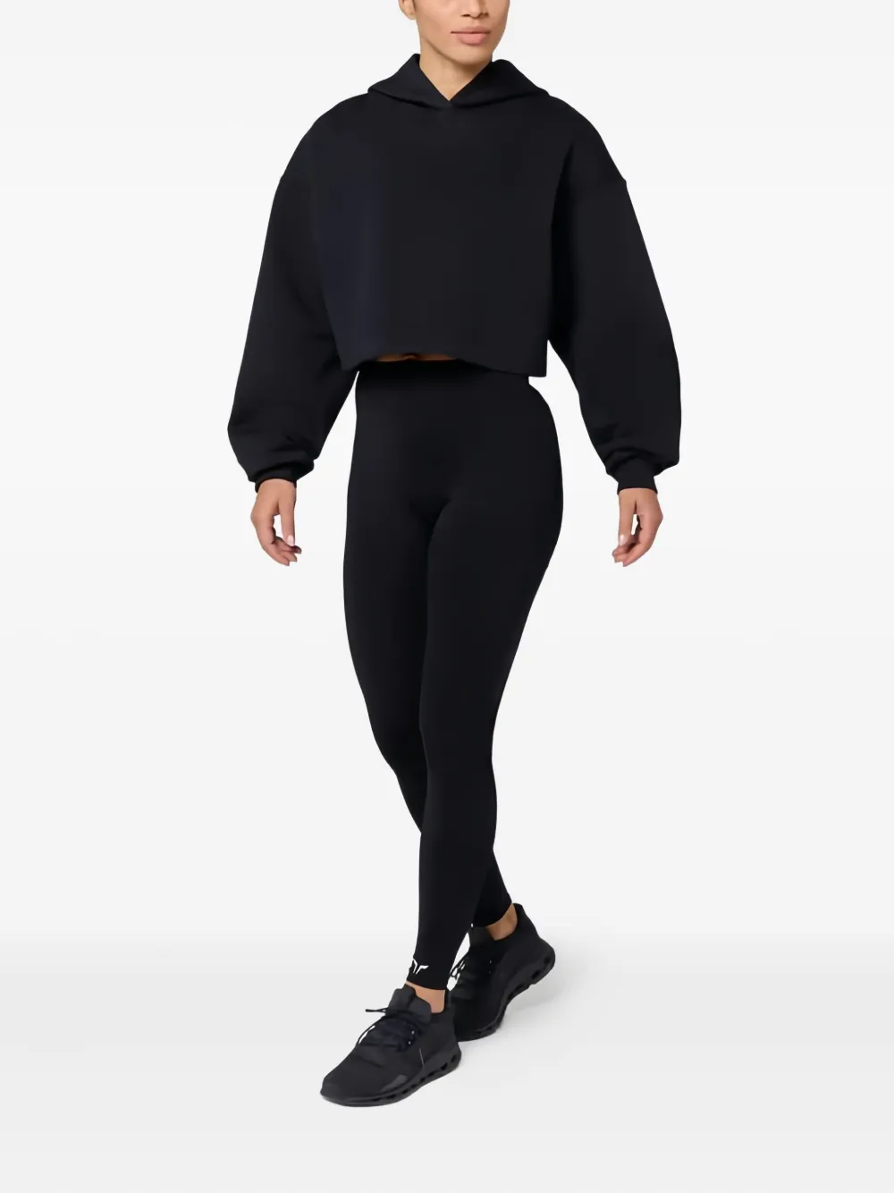 SQUATWOLF Cropped hoodie met logo - Zwart