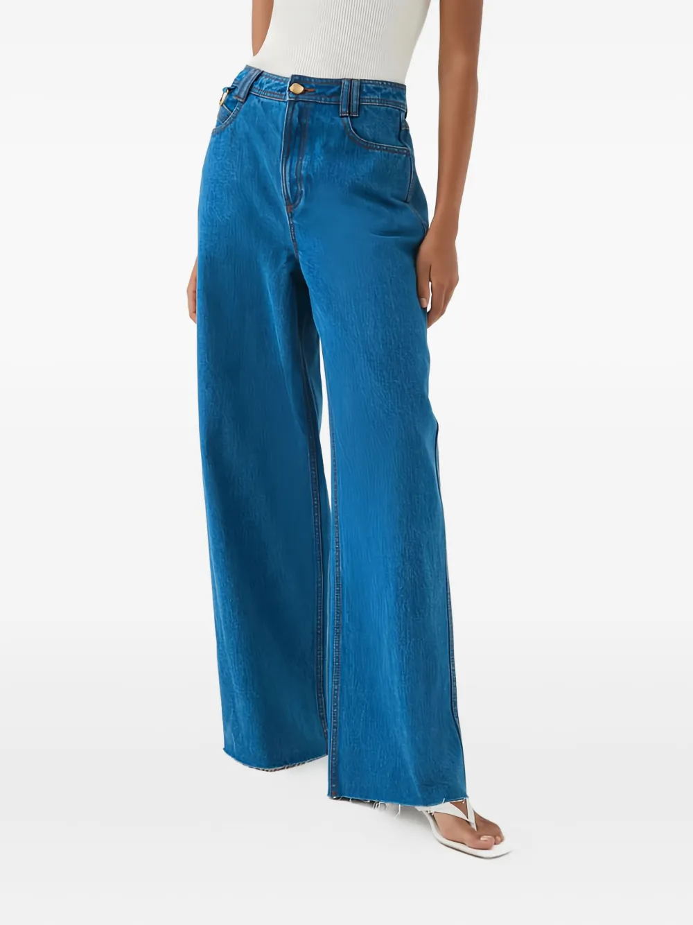 Aje Jeans met gerafelde zoom Blauw