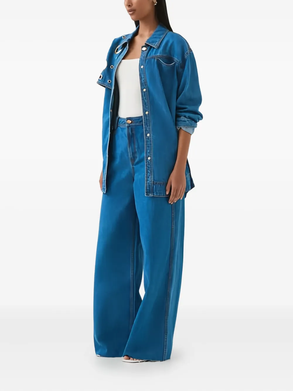 Aje Jeans met gerafelde zoom Blauw