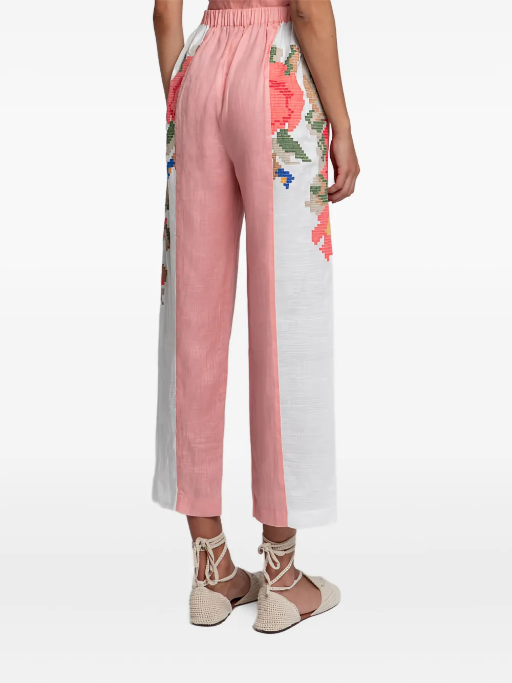 Greek Archaic Kori Elasticated-waist Floral Trousers In Multi