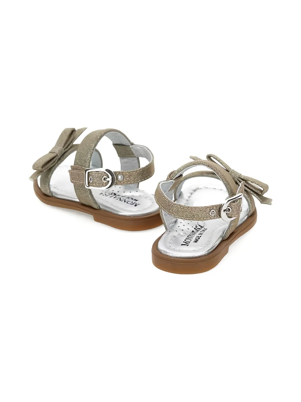 Monnalisa bow-detail buckle sandals Goud