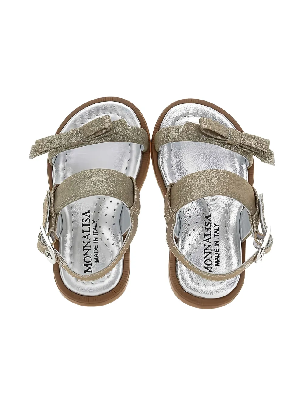 Monnalisa bow-detail buckle sandals Goud