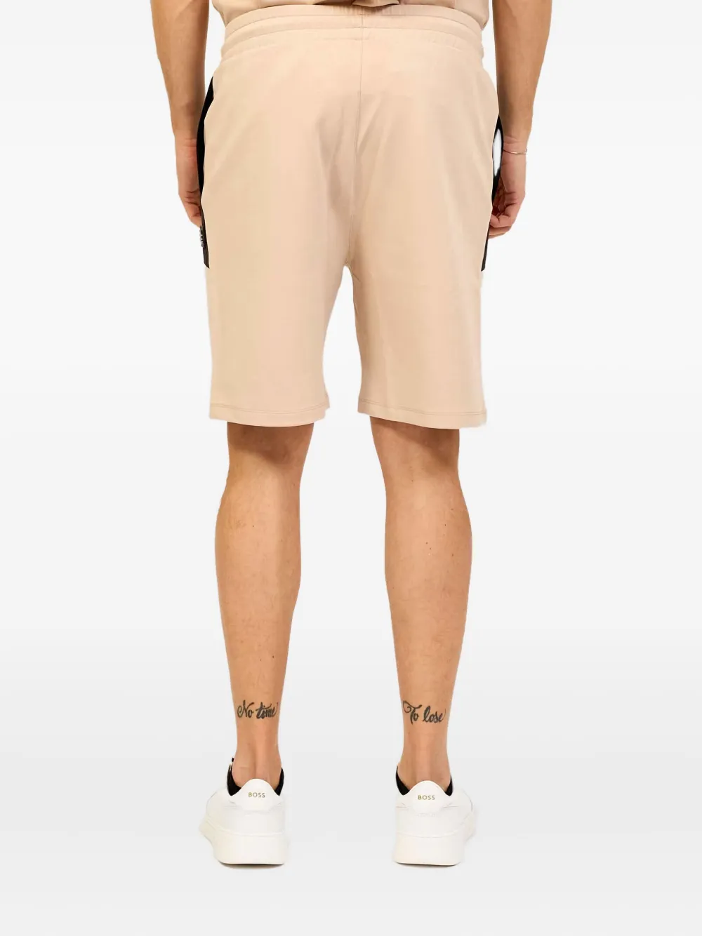 HUGO Trainingsshorts met vlakken Beige