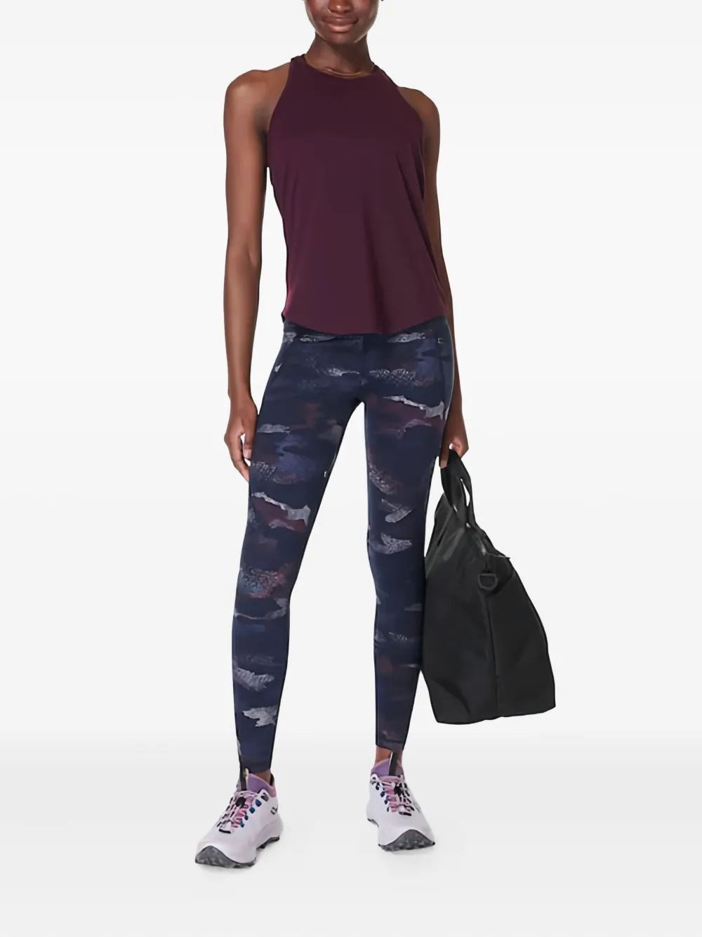 Sweaty Betty Breathe Easy geribbelde top met racerback - Paars