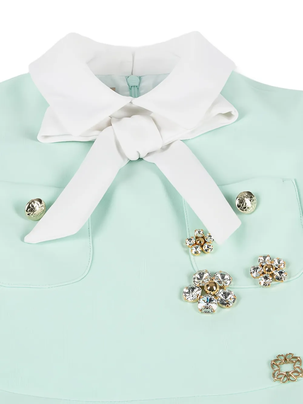 ELIE SAAB JUNIOR Verfraaide jurk met kraag Groen