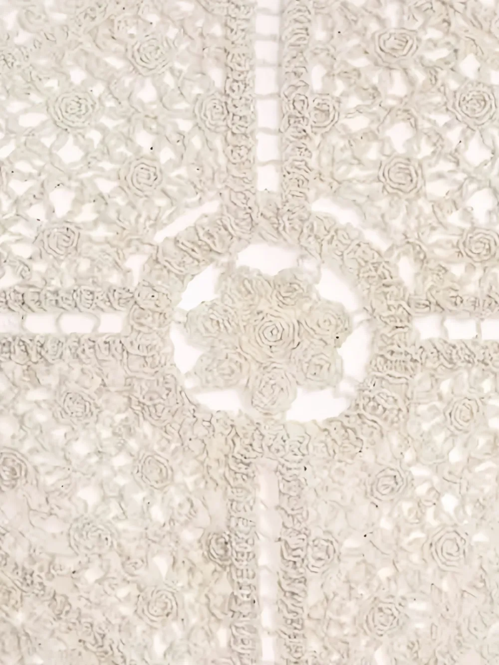 Agua Bendita Gehaakt badpak met bloemenprint Beige