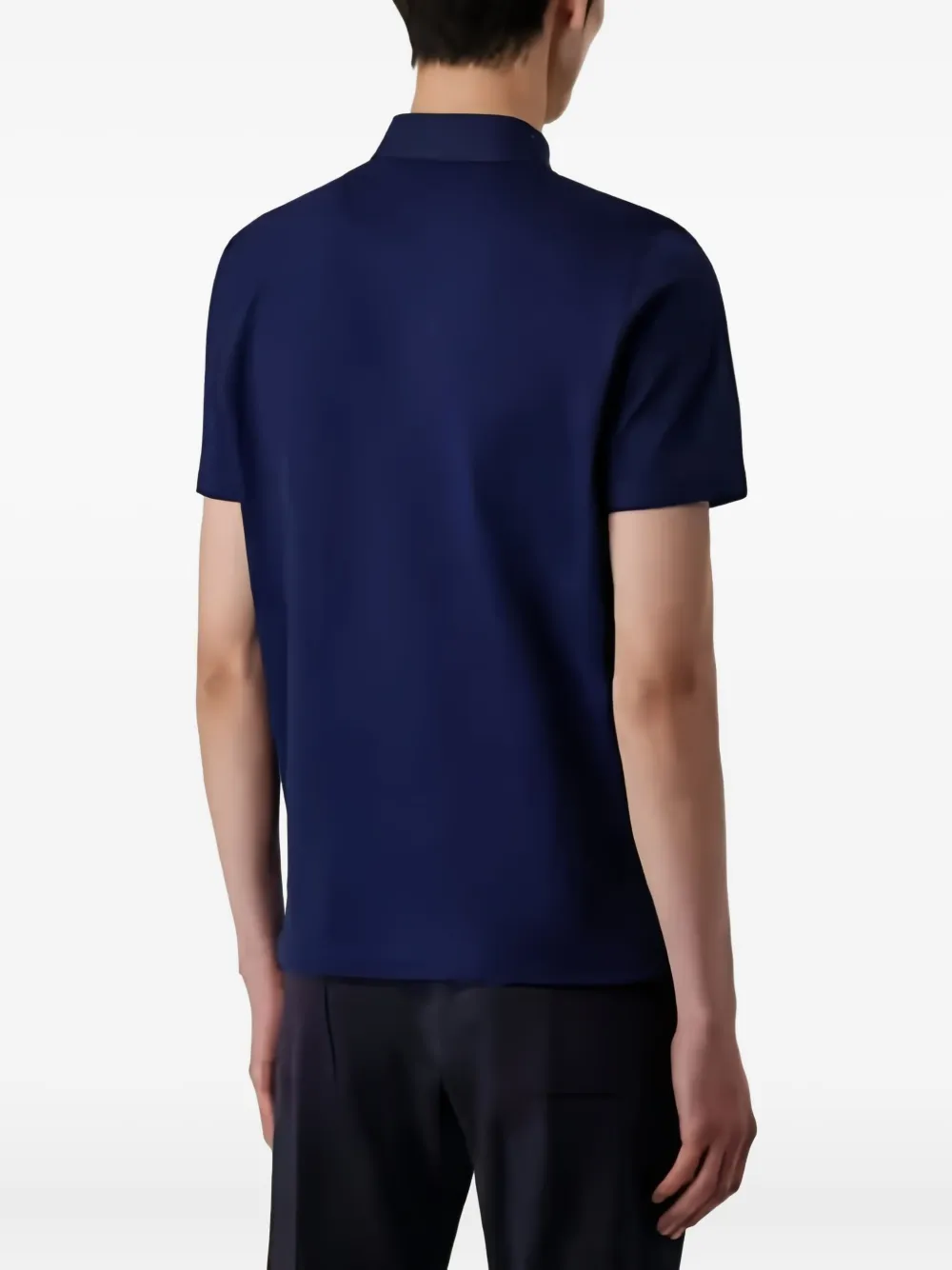 Canali Jersey Polo Shirt In Blue