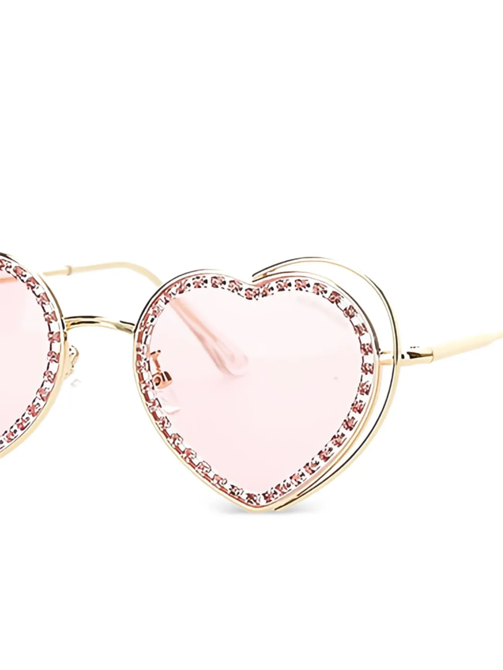 Monnalisa Shine heart-embellished sunglasses - Goud