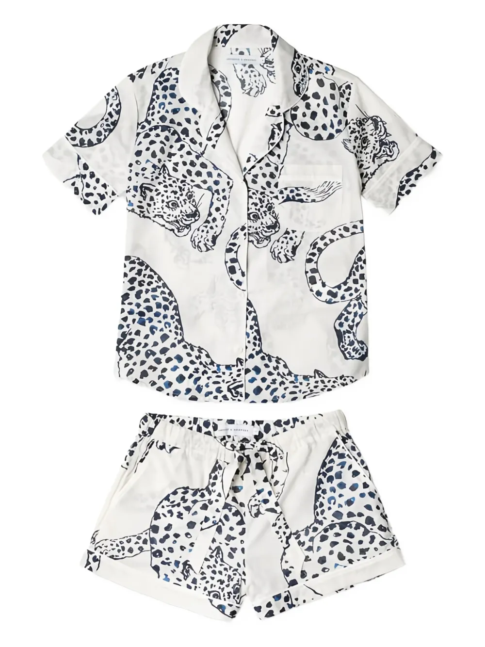 Desmond & Dempsey Short Sleeve Printed Pajamas In Multi