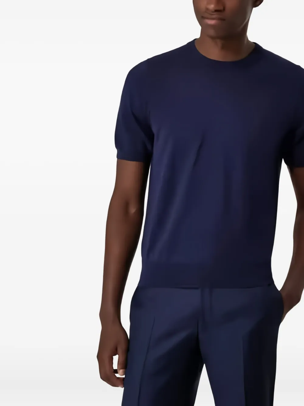Canali Kurzärmeliges T-shirt In Blue
