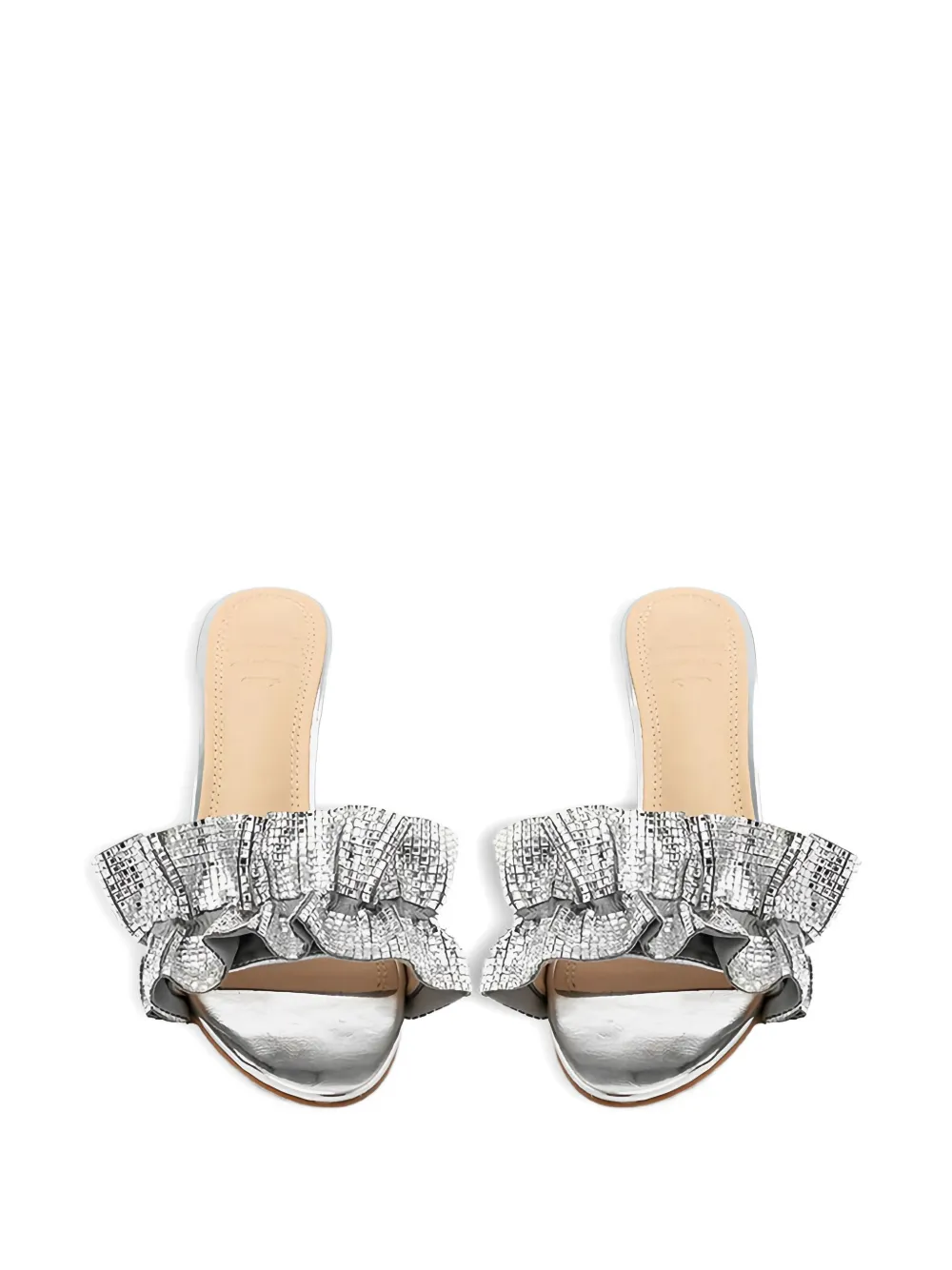 Twenty Four Haitch 70mm Ruffled Sandals In Transparent