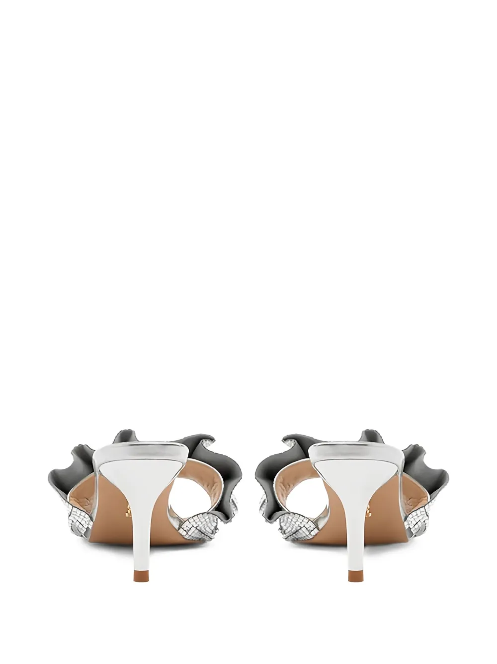 Twenty Four Haitch 70mm Ruffled Sandals In Transparent
