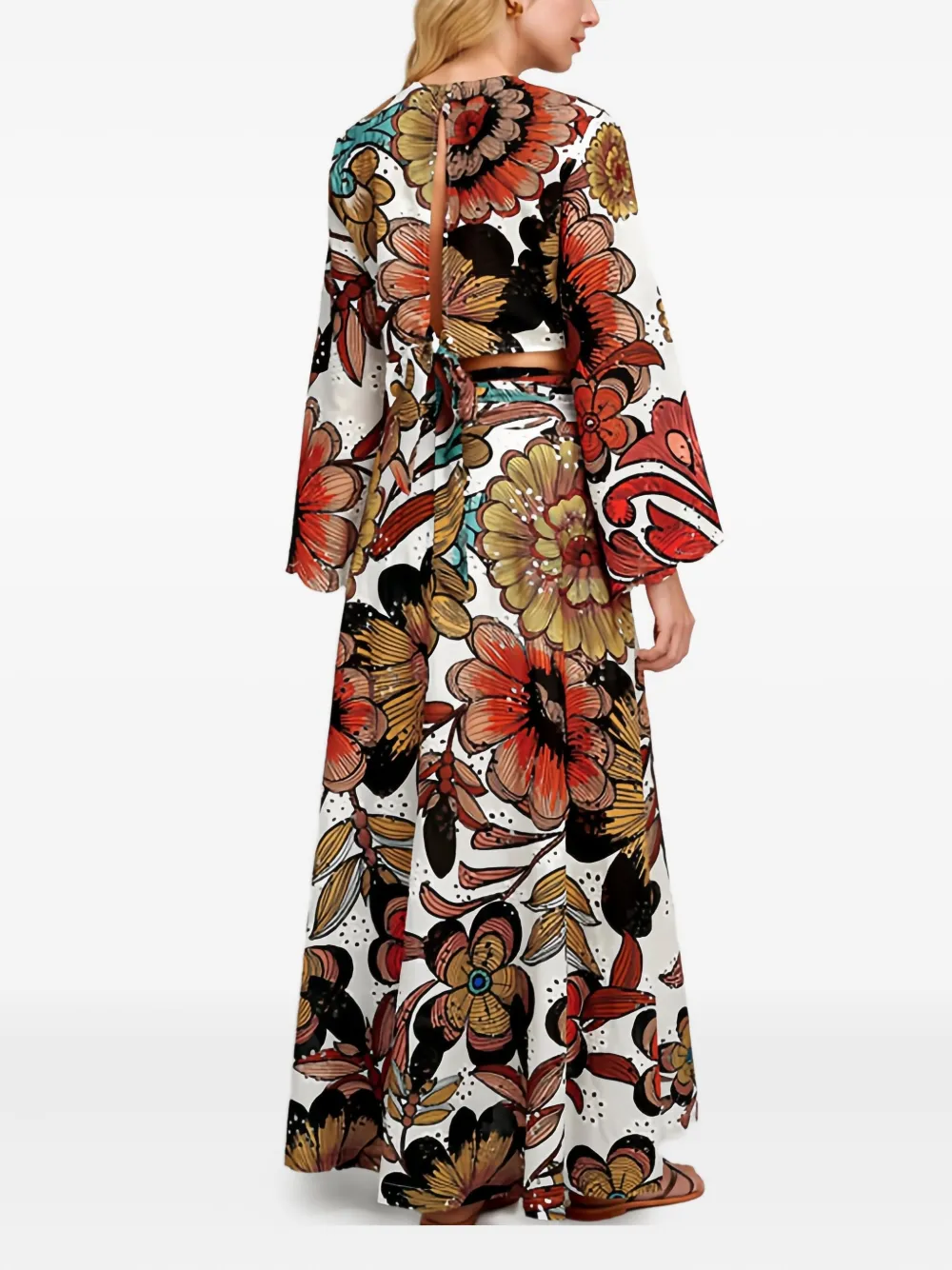 Pearl & Caviar Broderie Maxi Skirt In Multi