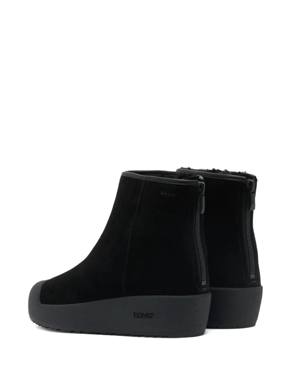 Bally suede zip boots Zwart